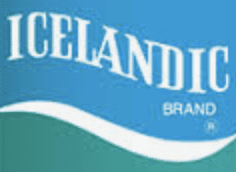 Close-up of a blue surface with white text and a wave design.