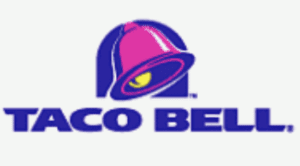 Taco Bell logo with a purple bell and bold text.